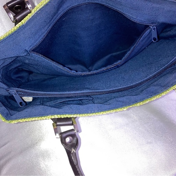 GREEN WOVEN STRAW FABRIC HANDBAG - Picture 6 of 9